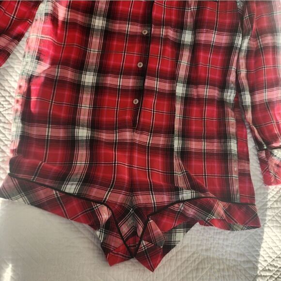 Victoria's secret flannel plaid pajama romper - Picture 11 of 13